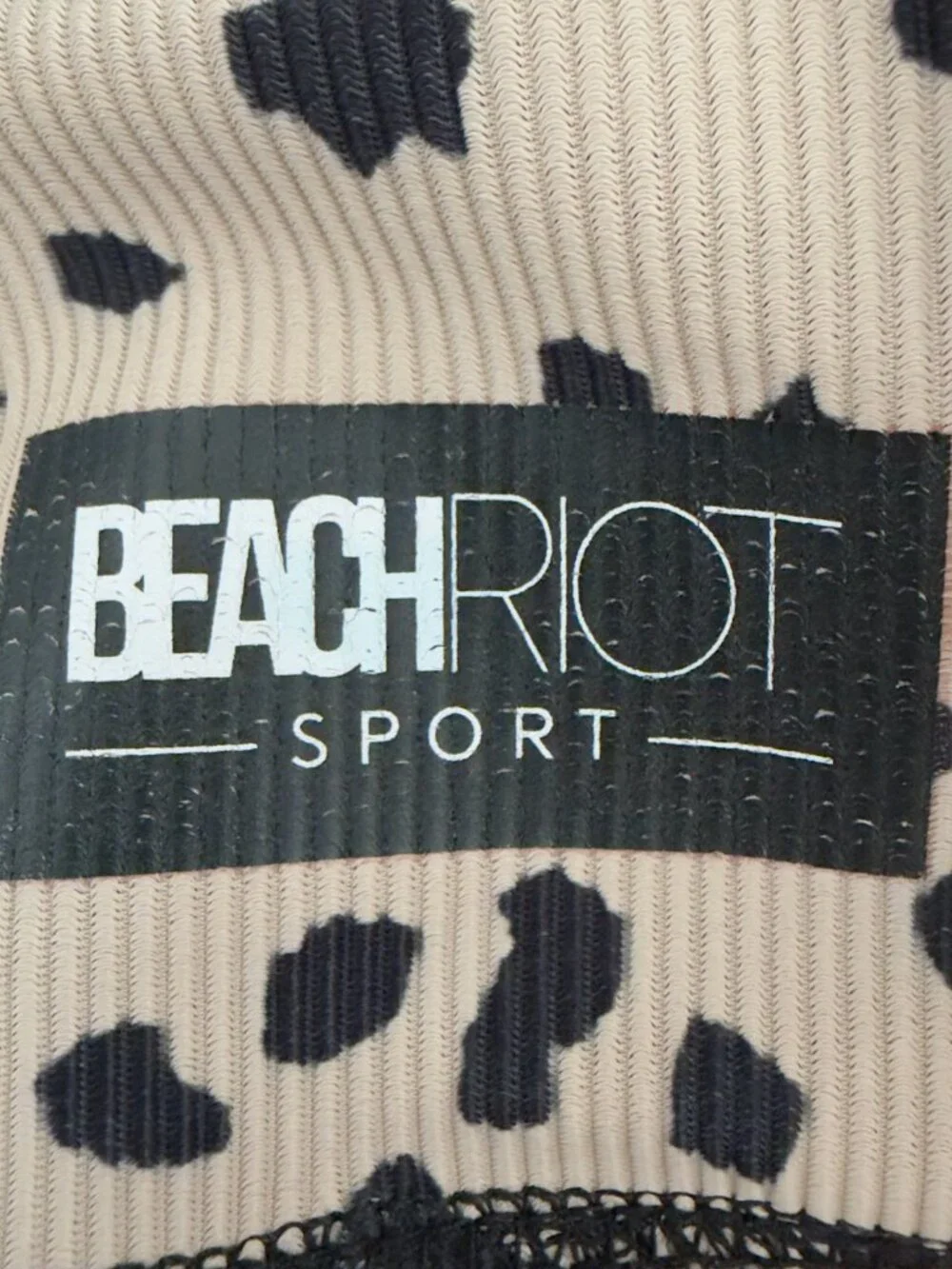 Beach Riot Ribbed Ayla Leggings Taupe Spot - Size M